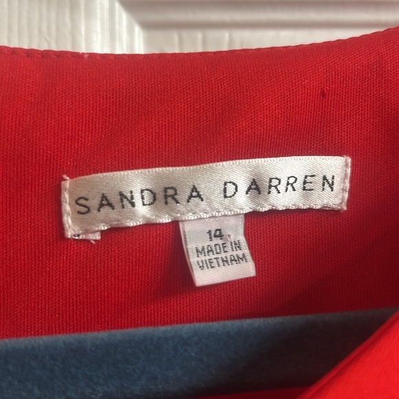 Red Dress by Sandra Darren size 14 - Picture 3 of 4